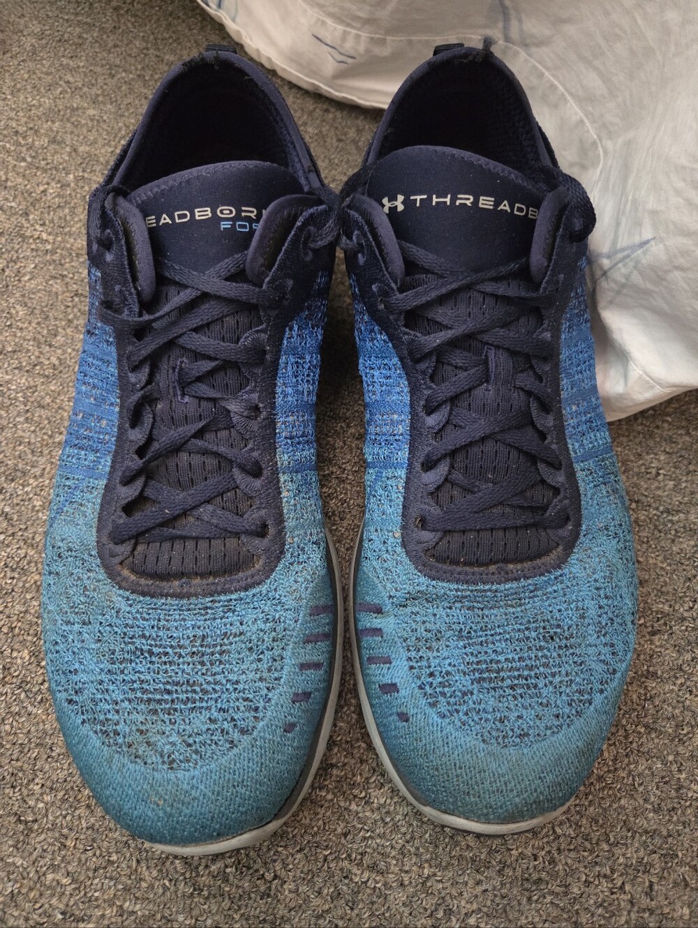 Under Armour Threadborne Fortis, Navy Blue, Mens Running, Size 14 New Shoelaces